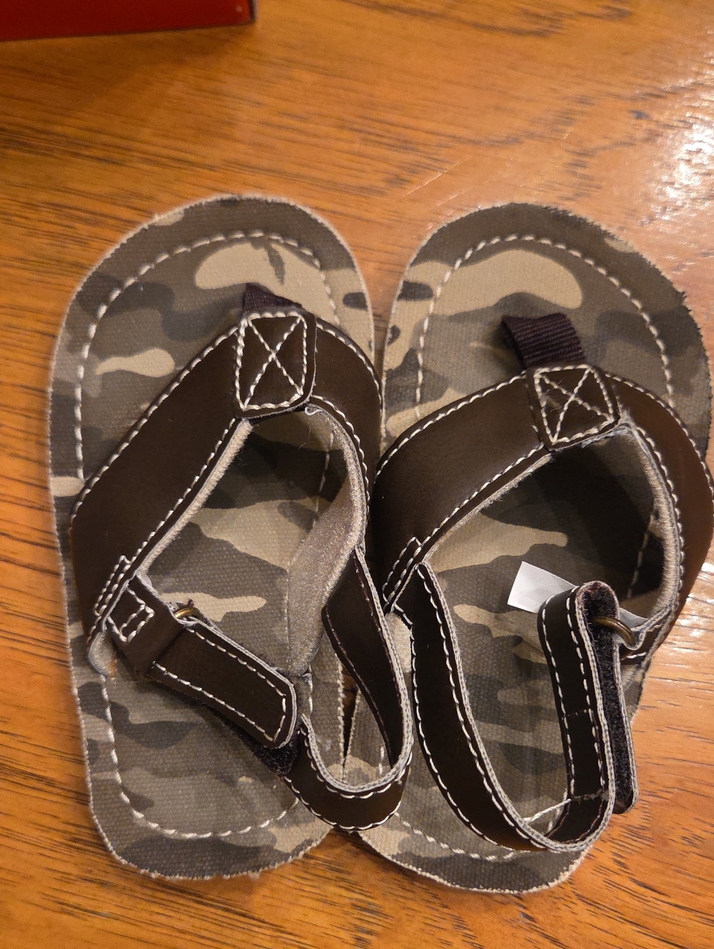 Toddler Camouflage Sandals with Brown Straps